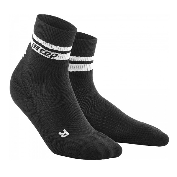 CEP - Sosete medii compresie 18cm pentru barbati Mid Cut 80s - negru alb
