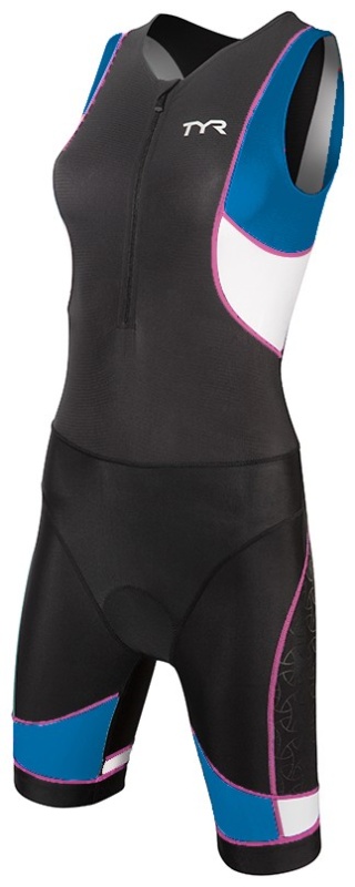 TYR Costum Trisuit Femei cu fermoar Negru-Albastru-Roz