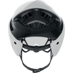 Abus - casca ciclism sosea triatlon Gamechanger tri helmet - alb lucios negru - Img 4