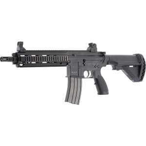 Arma airsoft electrica Heckler & Koch HK416 D, AEG, bile plastic, sina Picatinny, HiCap, BB 6 mm, 0.5 jouli, negru, Full-Auto / Semi-Auto