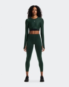 Bluză crop On Train Long Sleeve Crop W | antrenament - Obsidian