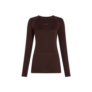 Bluza Dama Icebreaker Merino 260 Zoneknit Crewe Bittersweet/Cedar Wood