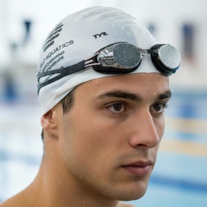 Cască înot TYR World Aquatics Otopeni 2025 - alb/negru, ediție limitată - Img 2