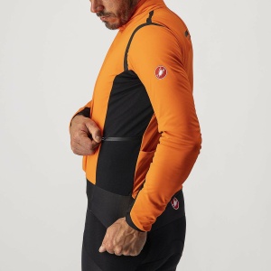 Castelli - jacheta ciclism de iarna Alpha Ros 2 Gore-Tex Infinium wind stopper - portocaliu negru - Img 3