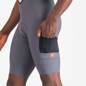 Castelli - pantaloni ciclism scurti cu bretele - Unlimited Cargo Bibshort - 15-35 gr C - gri inchis Smokey - Img 3
