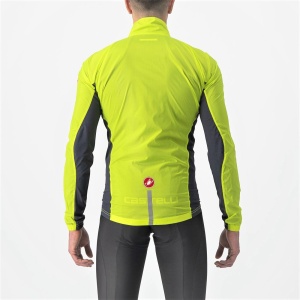 Castelli Squadra stretch - jacheta ciclism anti vant - verde lime electric gri inchis - Img 2
