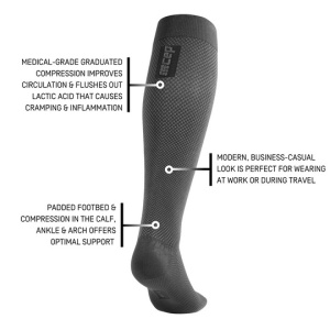 CEP - sosete compresie inalte - Business Compression Socks W - Tall v2 - Grey - Img 6