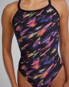 Costum înot întreg femei TYR Diamondfit Triadic - multicolor | rezistent clor - Img 7