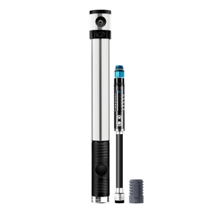 Crank Brothers - pompa mini pentru bicicleta Klic Hv Gauge cu adaptor CO2 - gri negru