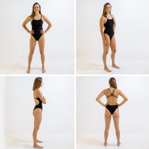 Finis - costum de baie intreg Openback Solid Color - visiniu mov Cabernet - Img 5