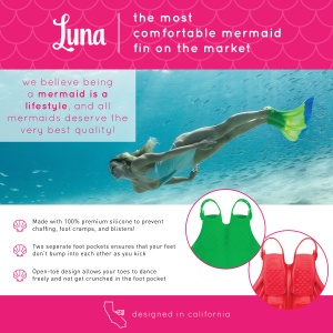 Finis - labe inot adulti Luna Monofin - roz inchis pepene verde fluo - Img 4