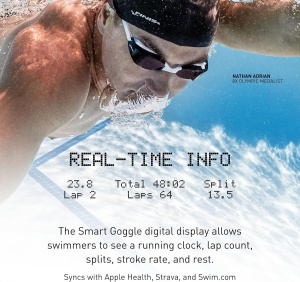 Finis - ochelari inot adulti Smart Google - alb gri inchis fumuriu - Img 6