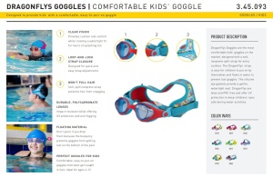 Finis - ochelari inot pentru copii DragonFlys Fish Tint - galben albastru cu lentile albastre - Img 4
