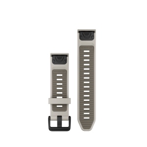 Garmin curea silicon QuickFit 20 - gri Fog gray | Dark sandstone Silicone - Img 2