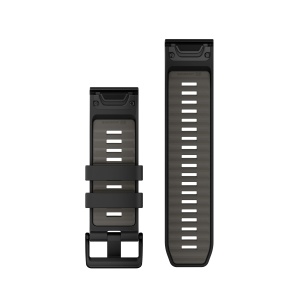 Garmin curea silicon QuickFit 26 - negru gri Black | Pebble Gray Silicone - Img 2