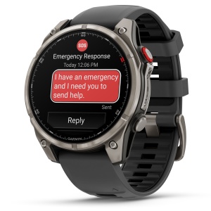 Garmin - fenix 8 Pro 47mm - smartwatch premium AMOLED Sapphire - ramă argintie din titanium si curea din silicon neagră-gri - Img 2