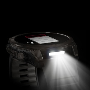 Garmin - fenix 8x AMOLED Sapphire 51mm - smartwatch premium AMOLED - ramă gri din titanium DLC si curea din silicon neagră-gri - Img 9