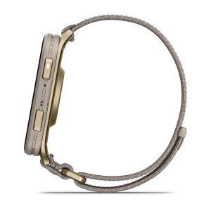 Garmin Venu® X1 | Soft Gold cu spate din titan și curea din nailon French Gray - Img 8