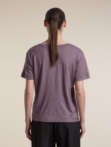 Icebreaker - tricou - 150 Tech Lite SS Relax V Neck Tee W - Grey Plum - L - Img 2