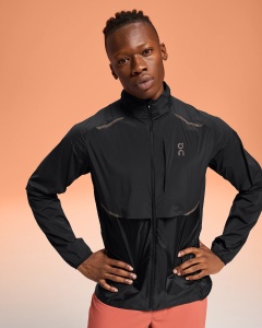 Jachetă alergare On Weather Jacket - neagră | protecție vânt și ploaie - Img 2