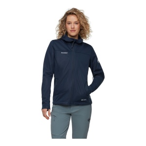 Jacheta Softshell Femei Mammut Ultimate VIII So Hooded Marine - Img 2