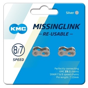 Kmc - za rapida Lant Bicicleta (element individual) Missing Link 7/8R Silver 7/8 Viteze, re-utilizabil - argintiu