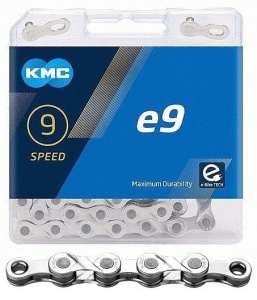 Lant KMC E9 Silver 9 viteze, 122 zale, Ebike, Argintiu