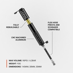 Lezyne - mini pompa - Hand Pump CNC Pocket Drive HV - gri - Img 3