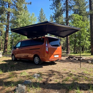 Marchiză auto CampTalk, 270°, înălțime reglabilă (max. 210 cm), acoperire 5 m², 18 kg, rezistent la apă, montaj rapid, compatibil cu orice mașină echipat cu bare transversale sau roof rack - Img 2