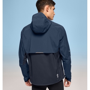 On Cloud - jacheta sport pentru barbati cu fermoar si gluga Core Jacket - albastru Denim Navy - Img 3