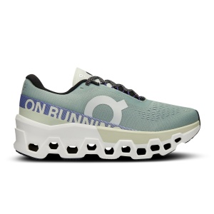 On Cloudmonster 2 - pantofi alergare pentru femei - gri mineral albastru verde deschis aloe - Img 1