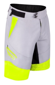 Pantaloni scurti Force Storm pana la talie cu bazon, gri/fluo - Img 3