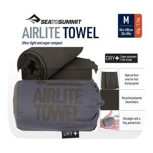 Prosop Unisex Sea to Summit Airlite Towel M Olive - Img 5