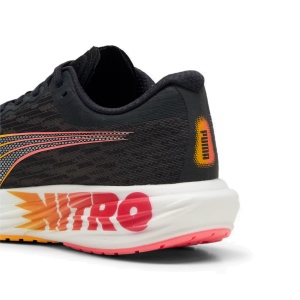 Puma - pantofi alergare pentru barbati Deviate Nitro 2 FF - negru alb portocaliu Sun Stream sunset glow - Img 5