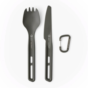 Set Frontier Sea To Summit Aluminiu 2 Buc: Lingura Si Cutit