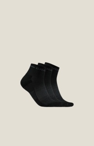 Sosete Craft Core Dry Mid 3-pack - negru | evacuare rapidă transpirație