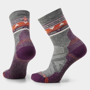 Șosete Merino hiking Smartwool Hike Zig Zag Valley - gri Ash/Charcoal | Mid Crew | Light Cushion