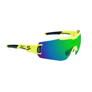 Spiuk - ochelari soare sport Profit, 2 lentile de schimb transparent si verde oglinda - rama galben fluo
