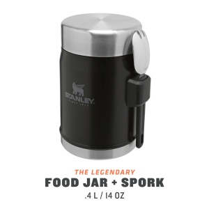 Stanley - termos pentru mancare, furculita inclusa Classic Legendary Food Jar + Spork - negru mat piatra - 400 ml - Img 3