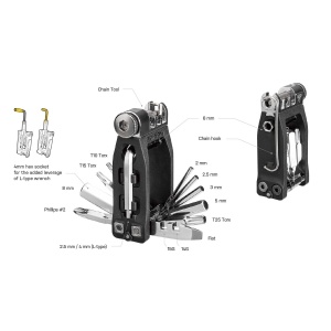 Topeak - set mini chei Bicicleta Ninja Master multitool + ToolBox T16 - Img 8