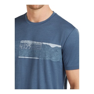 Tricou Barbati Icebreaker Merino 150 Tech Lite Elevation Line Navy - Img 5