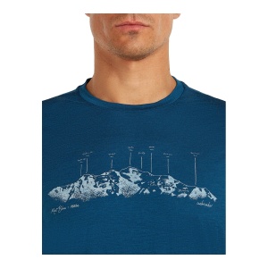 Tricou Barbati Icebreaker Merino 150 Tech Lite The Peaks Albastru - Img 5