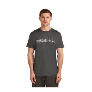 Tricou Barbati Icebreaker Merino 150 Tech Lite The Peaks Negru