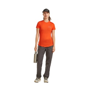 Tricou Femei Icebreaker Merino Blend 125 Cool-Lite™ Sphere Across The Peaks Rosu - Img 4