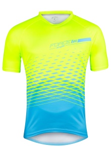 Tricou maneca scurta Force MTB Angle, albastru/fluo, 4XL