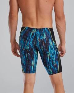 TYR - costum inot barbati tip jammer - Durafast Elite Blade Splice Jammer Aurora - Blue Rainbow | Black - 26 (XS) - Img 2
