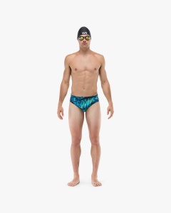 TYR - costum inot barbati tip slip - Durafast Lite Brief Seismo - Blue | Green - 26 (XS) - Img 4