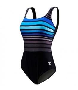 TYR Ombre stripe aqua controlfit costum - negru albastru