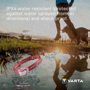 Varta - lanterna frontala Outdoor Sports H20 PRO, l umina alba-rosie - 3x baterii AAA incluse - 200 lumeni - Img 7
