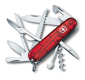 Victorinox - briceag - Huntsman - roșu transparent